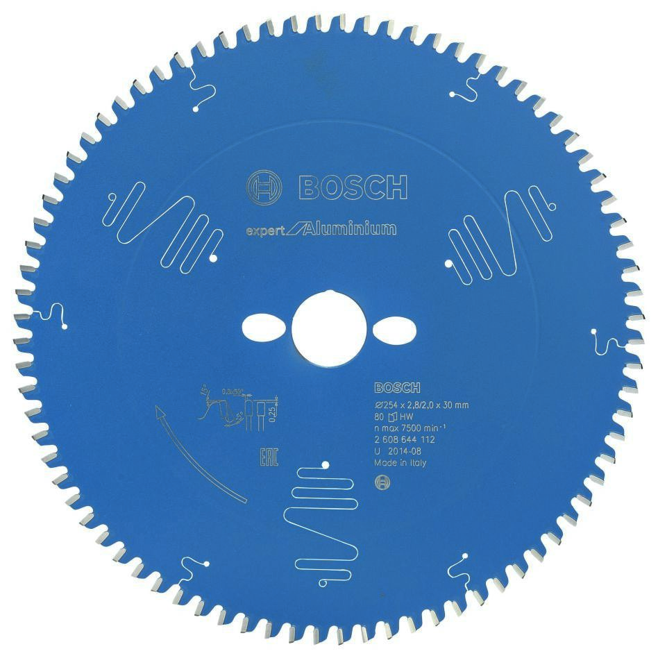 Bosch Bleu Accessoires 2608644112 Lame de scie circulaire carbure Expert pour aluminium 254 x 30 x 80T