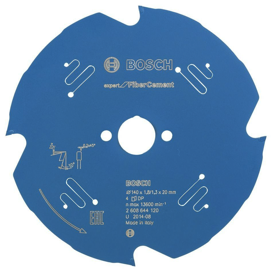 Bosch Bleu Accessoires 2608644120 Lame de scie circulaire en carbure Fibre Cement Expert 140 x 20 x 4T