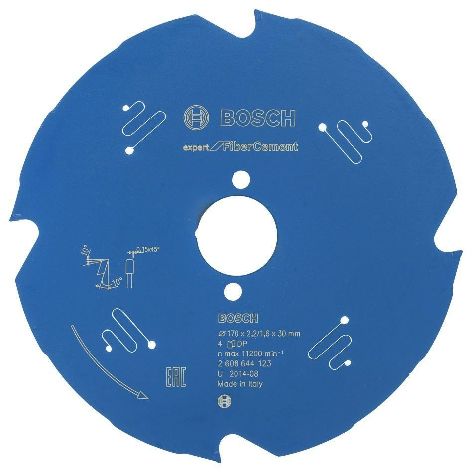 Bosch Bleu Accessoires 2608644123 Lame de scie circulaire en carbure Fibre Cement Expert 170 x 30 x 4T