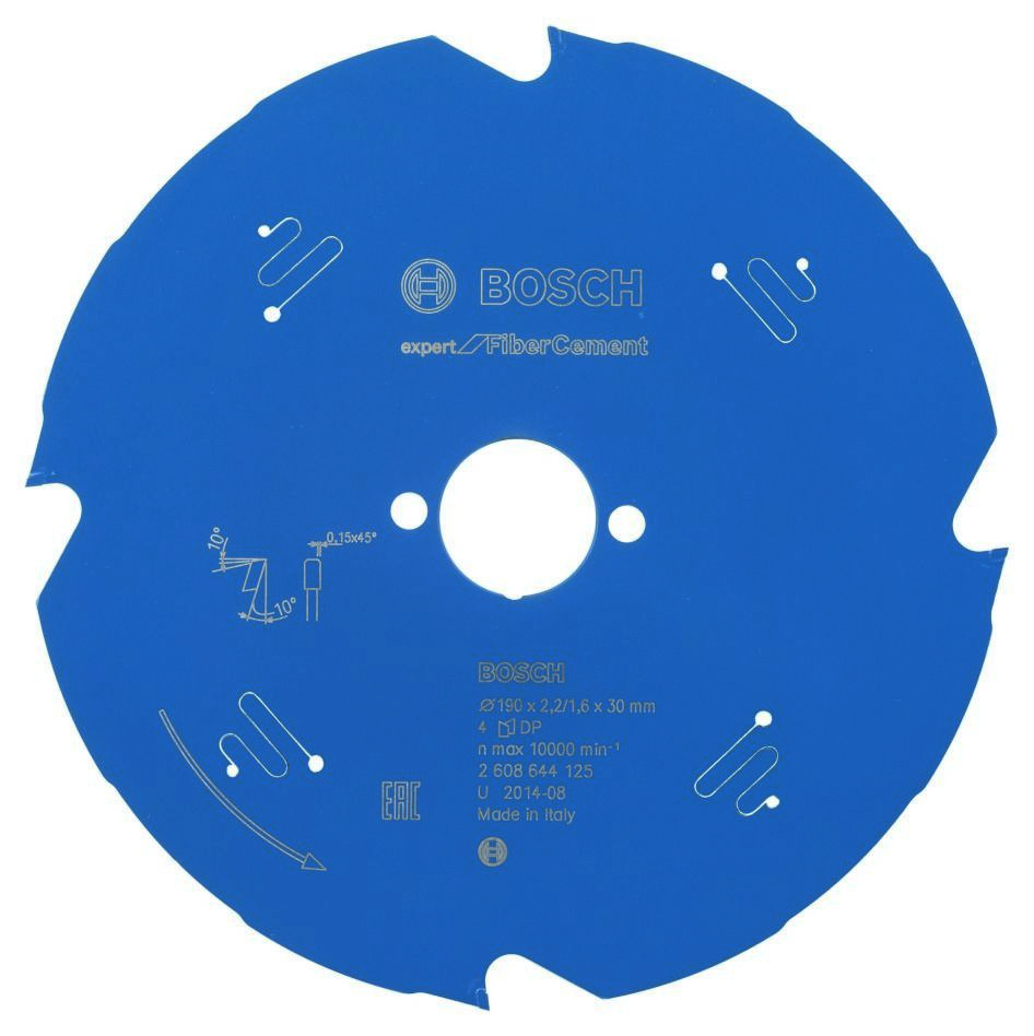 Bosch Bleu Accessoires 2608644125 Lame de scie circulaire carbure Expert pour Fibre Cement 190 x 30 x 4T