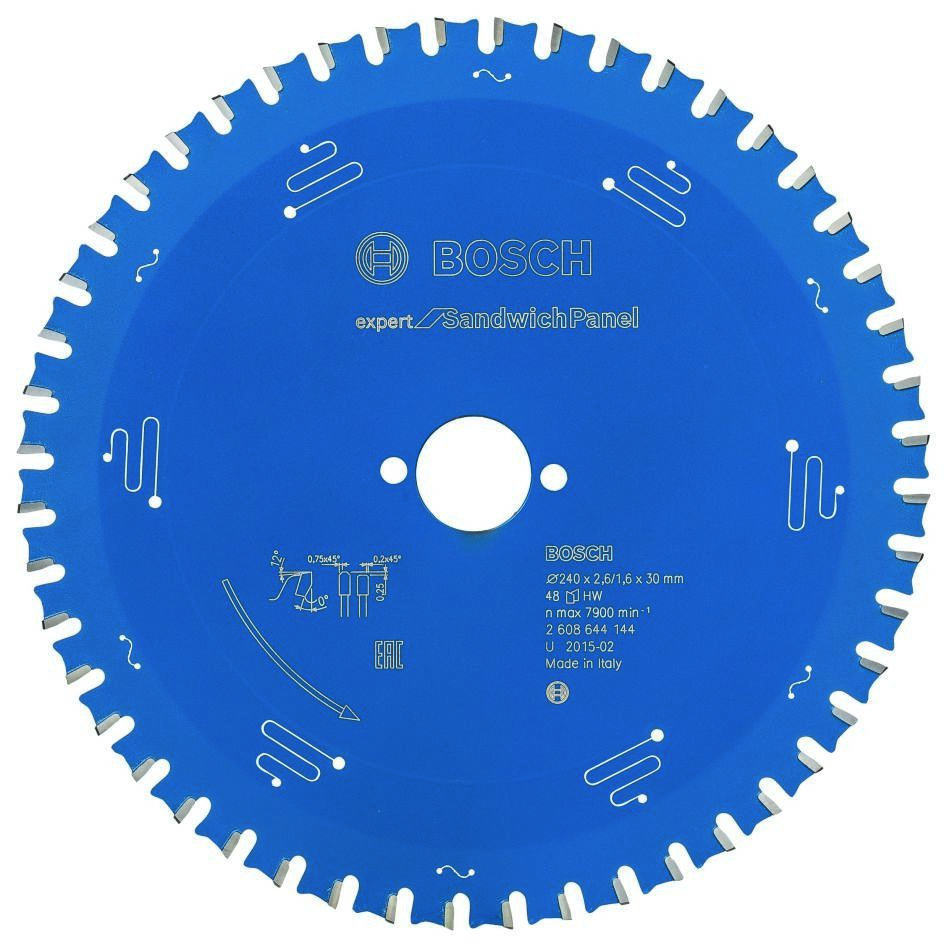 Bosch Bleu Accessoires 2608644144 Lame de scie circulaire carbure Expert pour panneau sandwich 240 x 30 x 48T