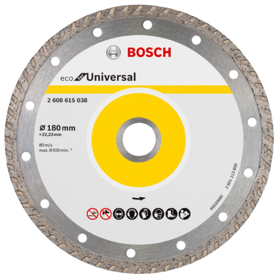 Bosch Bleu Accessoires 2608615047 Disque diamant Universal Turbo Bosch Line 180x22,23x2,6x7 10t