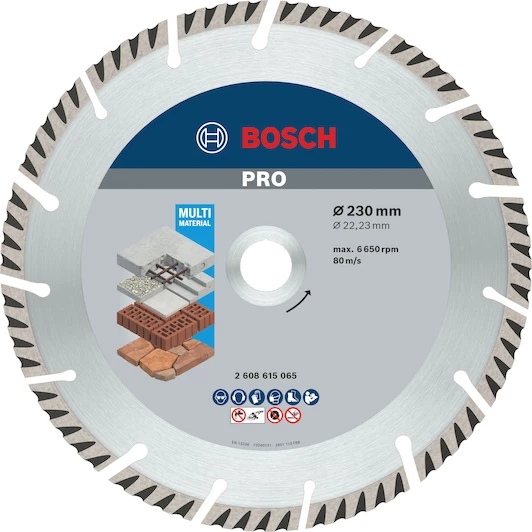 Bosch Bleu Accessoires 2608615065 Disque de coupe diamanté Standard pour Universal 230x22.23 230x22.23x2.6x10mm