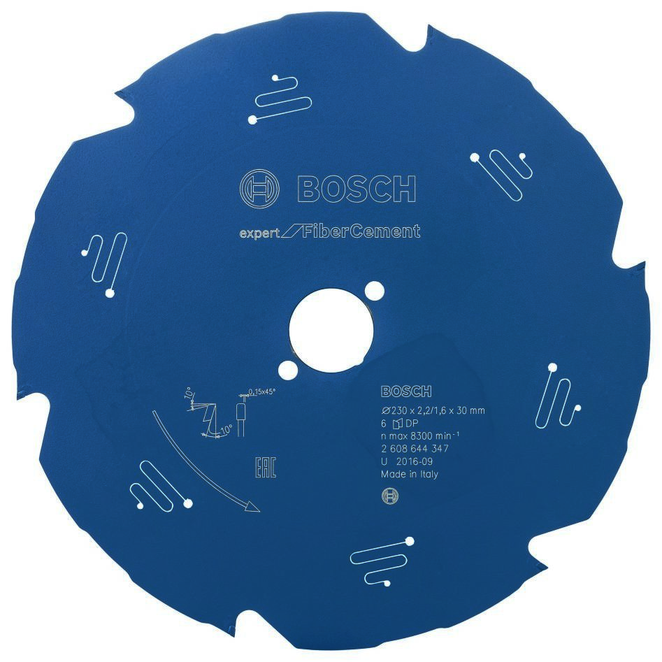 Bosch Bleu Accessoires 2608644347 Lame de scie circulaire carbure Expert pour Fibre Cement 230 x 30 x 6T