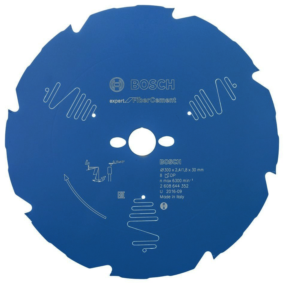 Bosch Bleu Accessoires 2608644352 Lame de scie circulaire carbure Expert pour Fibre Cement 300 x 30 x 8T