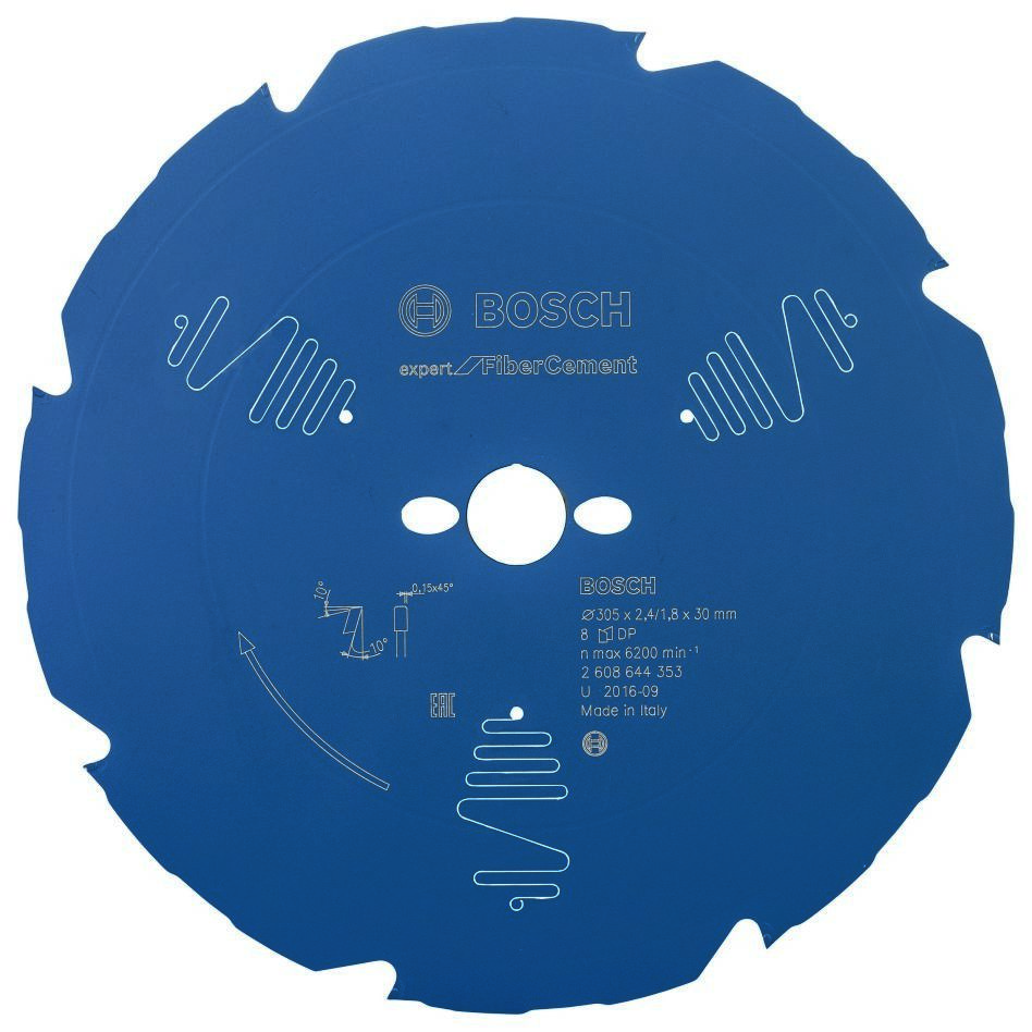 Bosch Bleu Accessoires 2608644353 Lame de scie circulaire carbure Expert pour Fibre Cement 305 x 30 x 8T