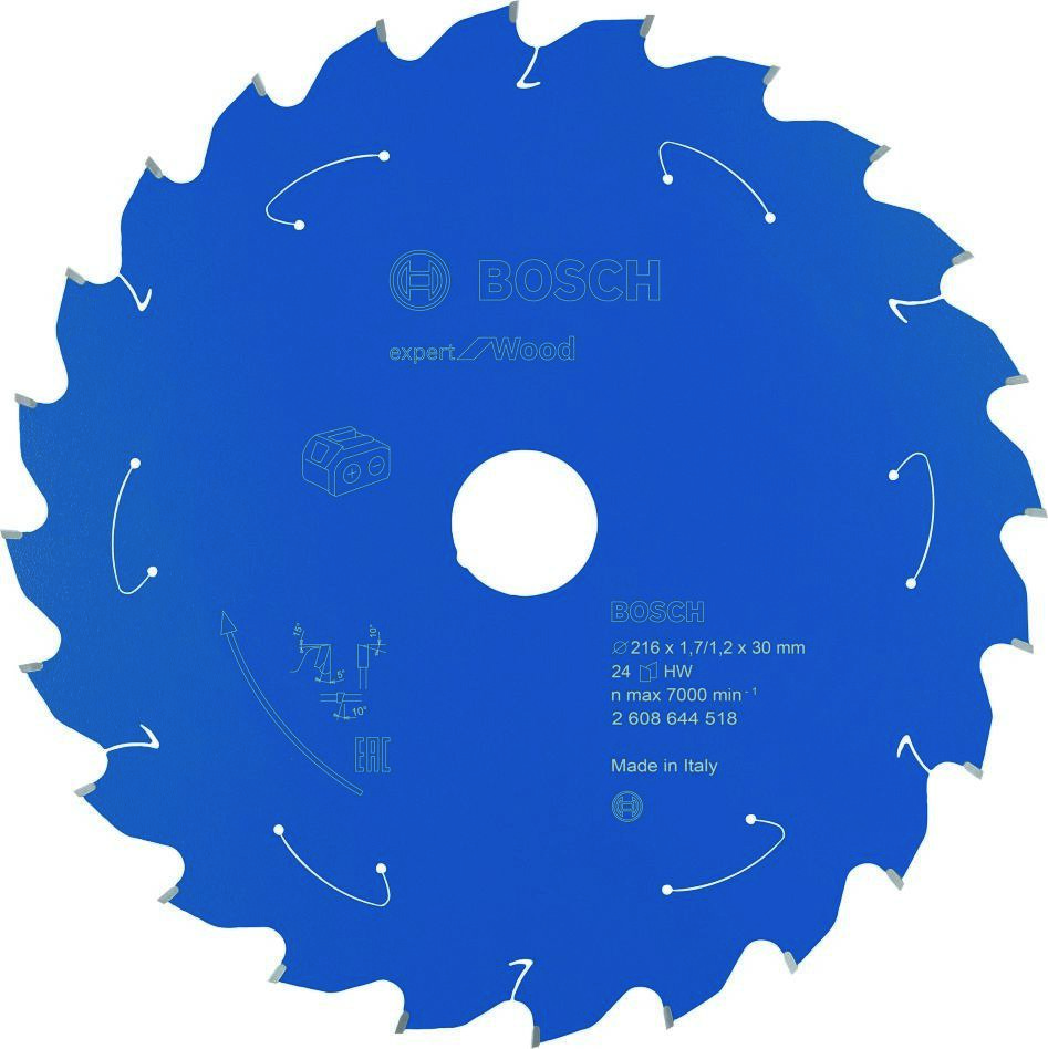 Bosch Bleu Accessoires 2608644518 Lame de scie circulaire carbure Wood Expert pour scies sans fil 216 x 30 x T24