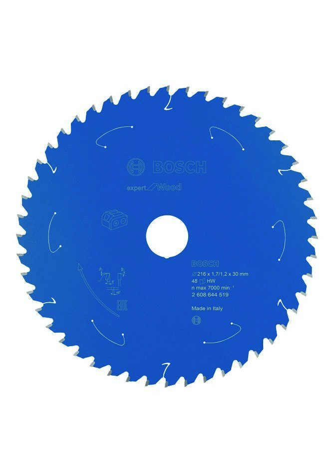 Bosch Bleu Accessoires 2608644519 Lame de scie circulaire carbure Wood Expert pour scies sans fil 216 x 30 x T48