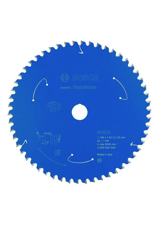 Bosch Bleu Accessoires 2608644540 Lame de scie circulaire carbure Aluminium Expert pour scies sans fil 184 x 20 x T54