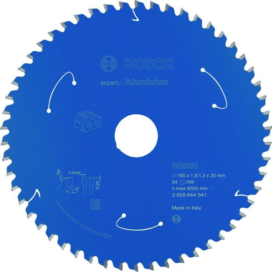 Bosch Bleu Accessoires 2608644541 Lame de scie circulaire carbure Aluminium Expert pour scies sans fil 190 x 30 x T54