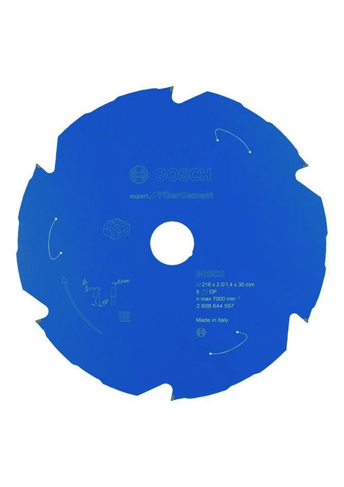 Bosch Bleu Accessoires 2608644557 Lame de scie circulaire carbure Fibre Cement Expert pour scies sans fil 216 x 30 x T6 2608644557