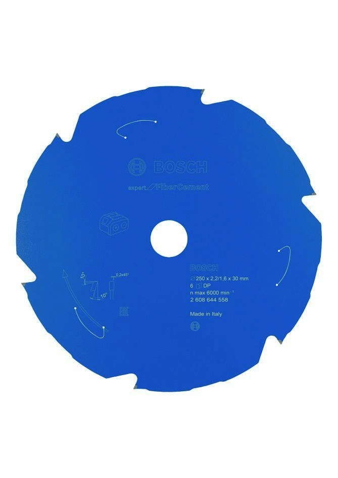 Bosch Bleu Accessoires 2608644558 Lame de scie circulaire carbure Fibre Cement Expert pour scies sans fil 250 x 30 x T6 2608644558