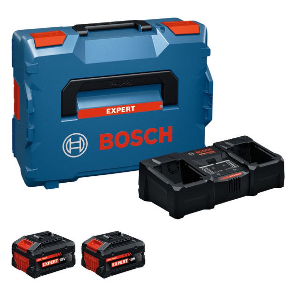 Bosch Bleu Accessoires 1600A0373X EXBA18V-80/2-320 Kit de démarrage 2x EXBA18V-80 et chargeur EXAL18V2-320 en L-Boxx
