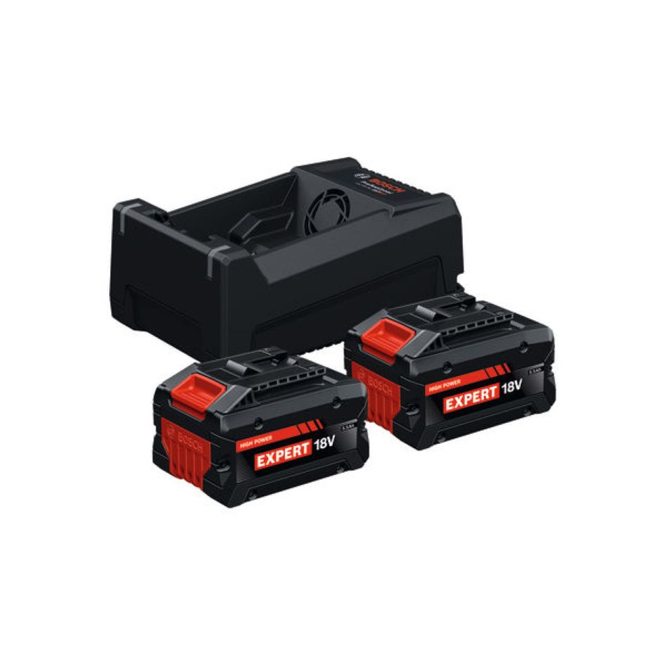 Bosch Bleu Accessoires 1600A0373P EXBA18V-55 Battery Starter Set 2x EXBA18V-55 et chargeur GAL12V/18V-80 en boîte