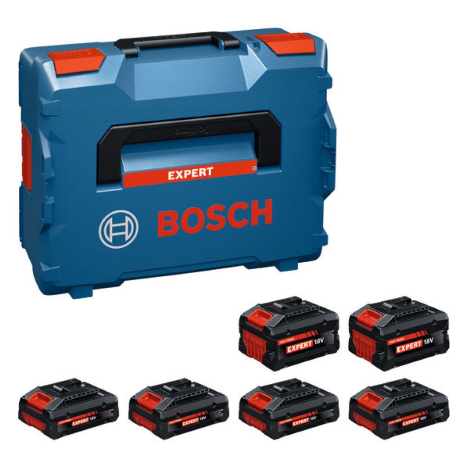Bosch Bleu Accessoires 1600A0373G EXBA18V Battery Set 4x EXBA18V-40 2x EXBA18V-80 in L-Boxx