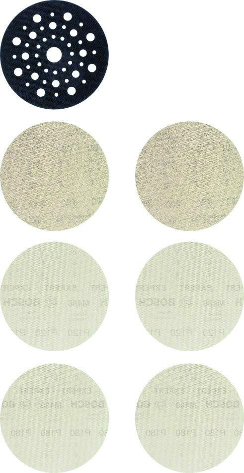 Bosch Bleu Accessoires 2608901202 Expert M480 kit de démarrage pour ponceuses excentriques 125 mm 7 pièces