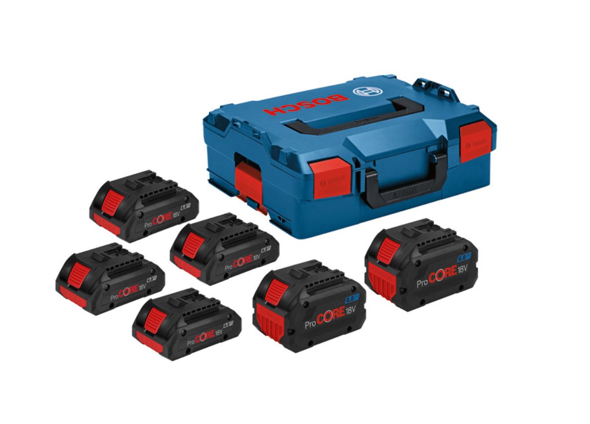 Bosch Bleu Accessoires 1600A02A2T Bosch dans L-Boxx - 4 x Batterie ProCore 18V 4.0 Ah + 2 x ProCore 8.0 Ah