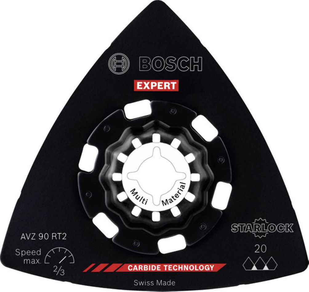 Bosch Bleu Accessoires 2608902061 EXPERT Starlock patin de ponçage AVZ 90 RT2 Carbure Grout+Abrasive 90 1x