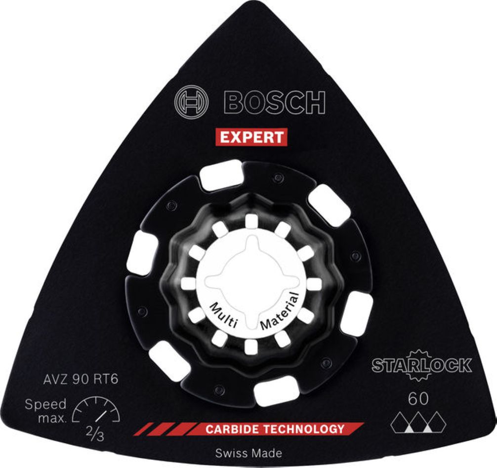 Bosch Bleu Accessoires 2608902064 EXPERT Starlock patin de ponçage AVZ 90 RT6 Carbure Grout+Abrasive 90 1x