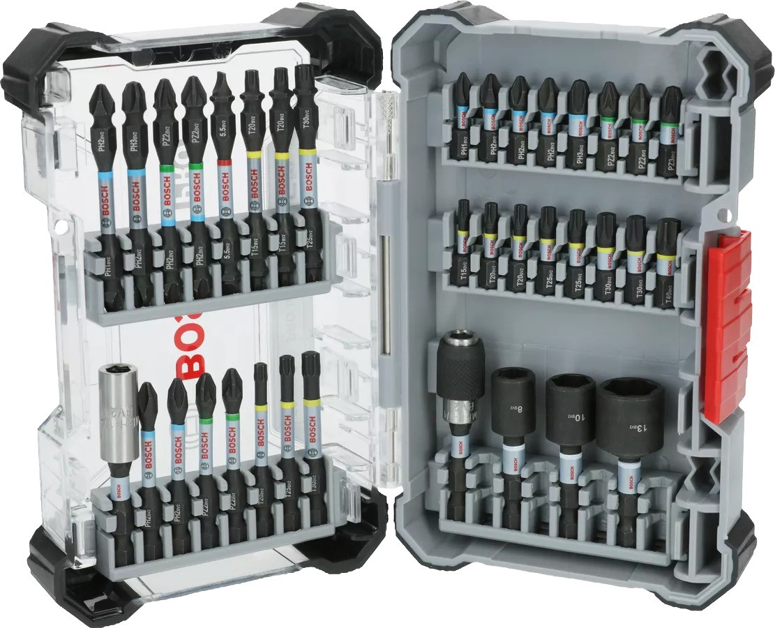 Bosch Bleu Accessoires 2608521U73 PRO Jeu d'embouts de vissage à percussion, 36 pièces