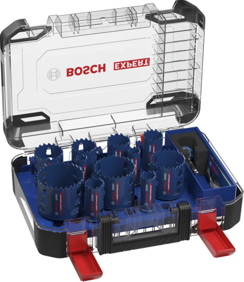 Bosch Bleu Accessoires 2608901909 EXPERT Jeu de scies cloches multi-matériaux universel 20/22/25/32/35/40/44/51/60/68/76mm 14 pièces