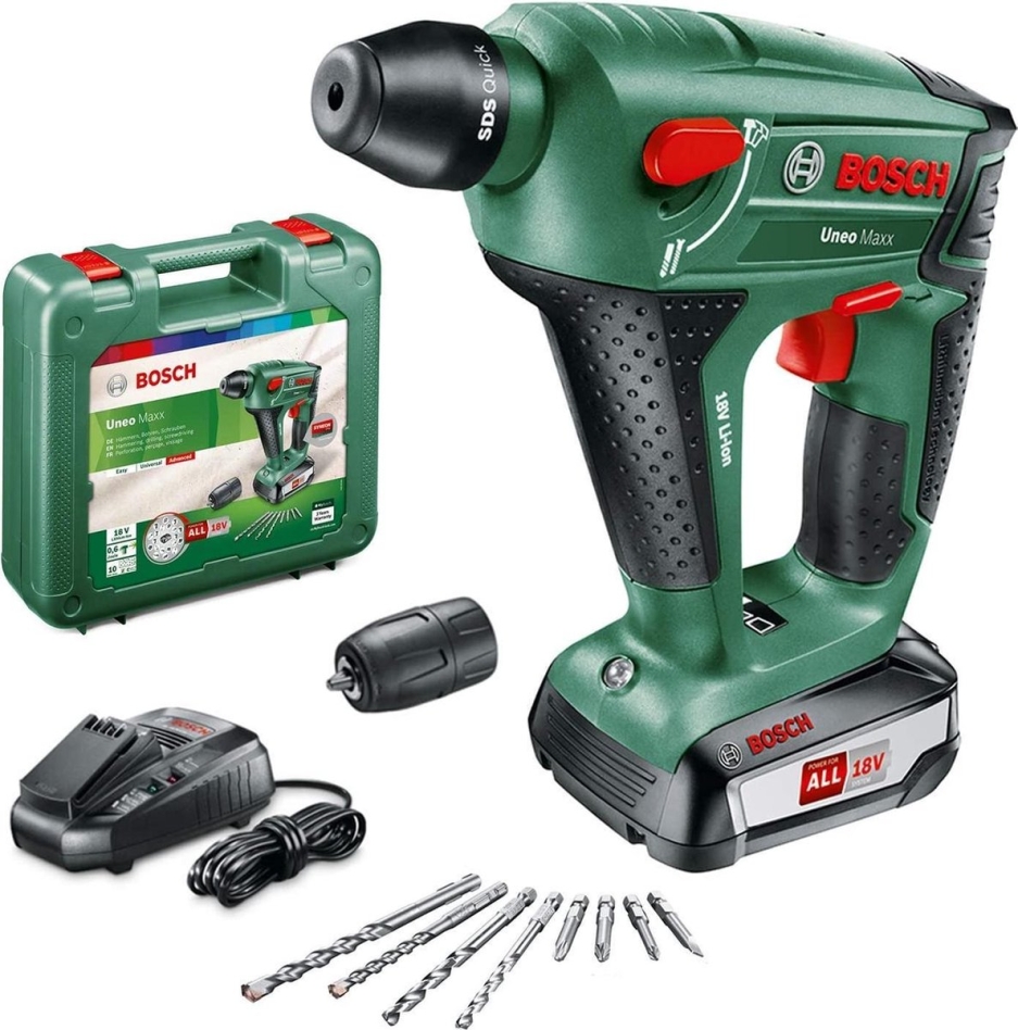 Bosch Vert 060395230F Uneo Maxx Marteau perforateur sans fil 18 Volt 2,5 Ah Li-ion