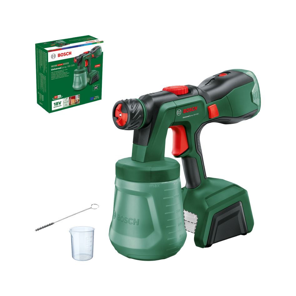 Bosch Vert 0603208100 UniversalSpray 18V-300 Système de pulvérisation de peinture alimenté par batterie excluant les batteries et le chargeur dans la boîte
