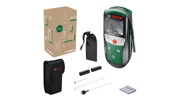 Bosch Vert 06036870Z0 UniversalInspect Cam&eacute;ra d'inspection avec 4x piles AA et accessoires dans la bo&icirc;te