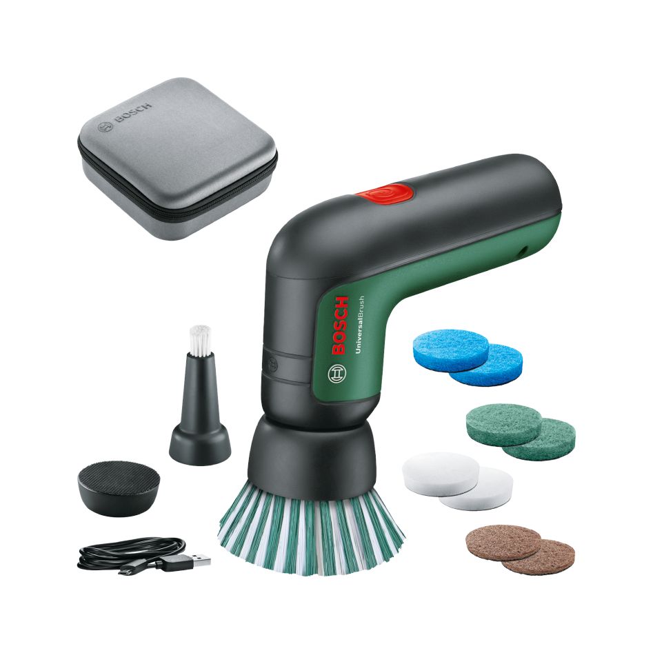 Bosch Vert 06033E0002 UniversalBrush Ensemble de brosses de nettoyage à batterie 3,6V 1,5 Ah et chargeur Micro-USB