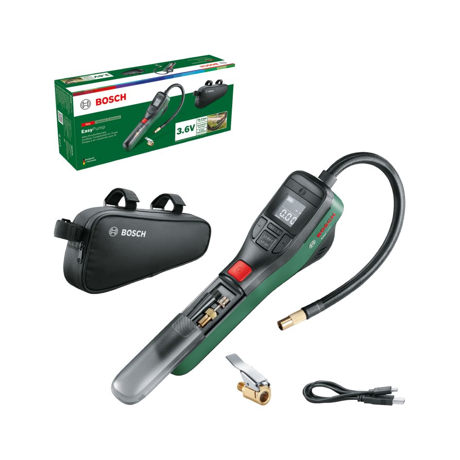 Bosch Vert 0603947002 EasyPump Batterie de pompe 3.6V 3.0 Ah et câble de chargement USB dans la boîte