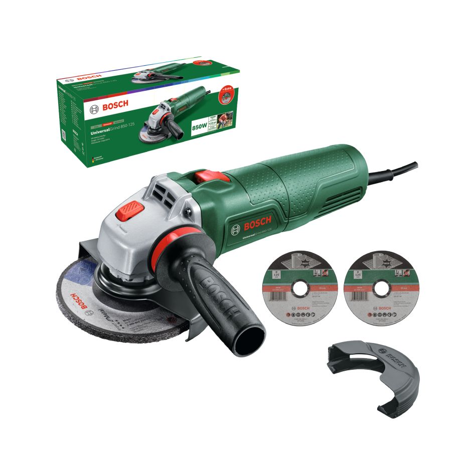 Bosch Vert 06033E2101 UniversalGrind 850-125 Set de meuleuses d'angle 125mm