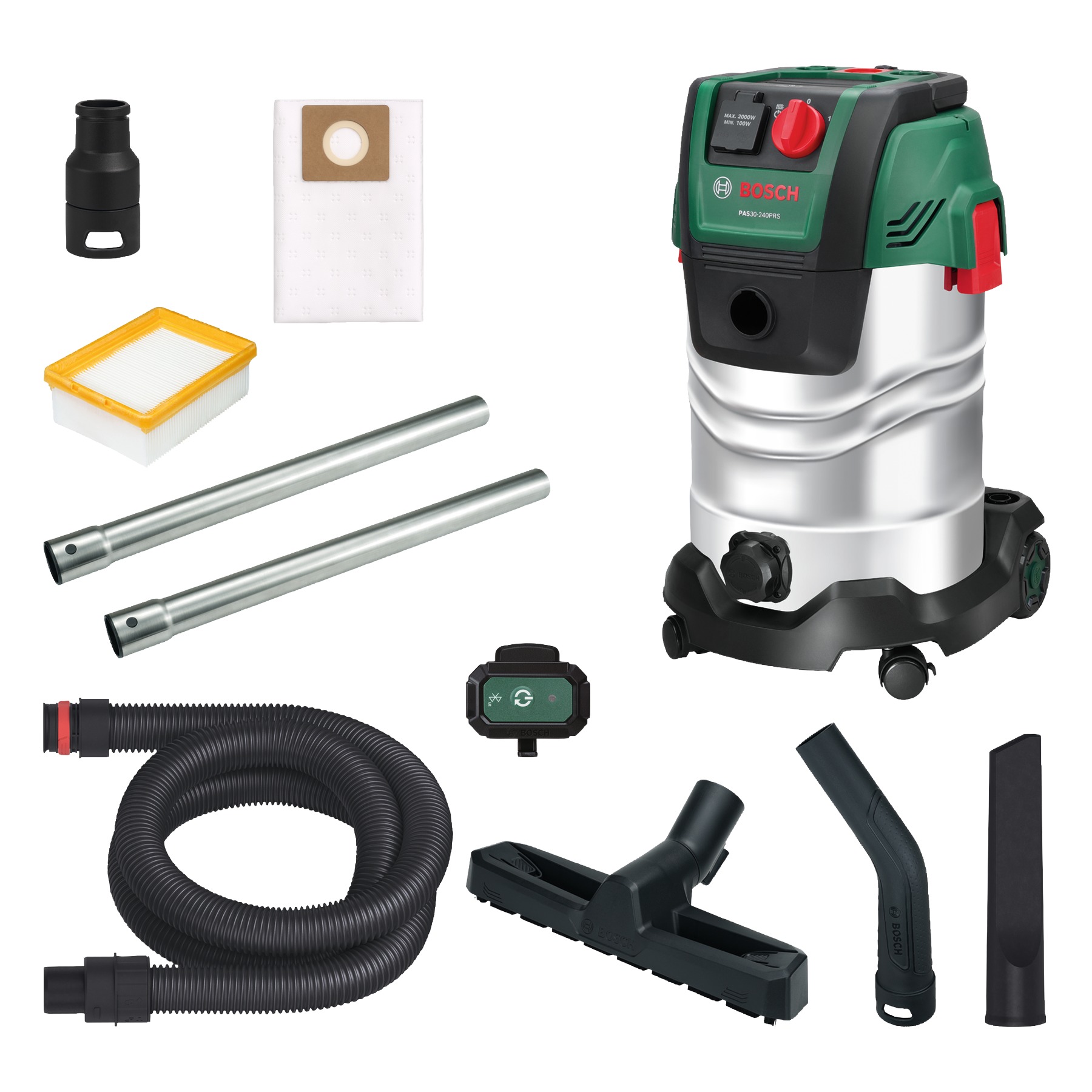 Bosch Vert 06033E7300 Hoover PAS30-240PRS avec accessoires en boîte