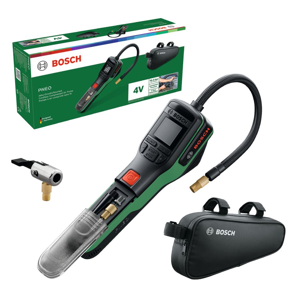 Bosch Vert 0603947501 PNEO 4V Bike Battery air pump set 1x 4V battery 3.0Ah battery in box