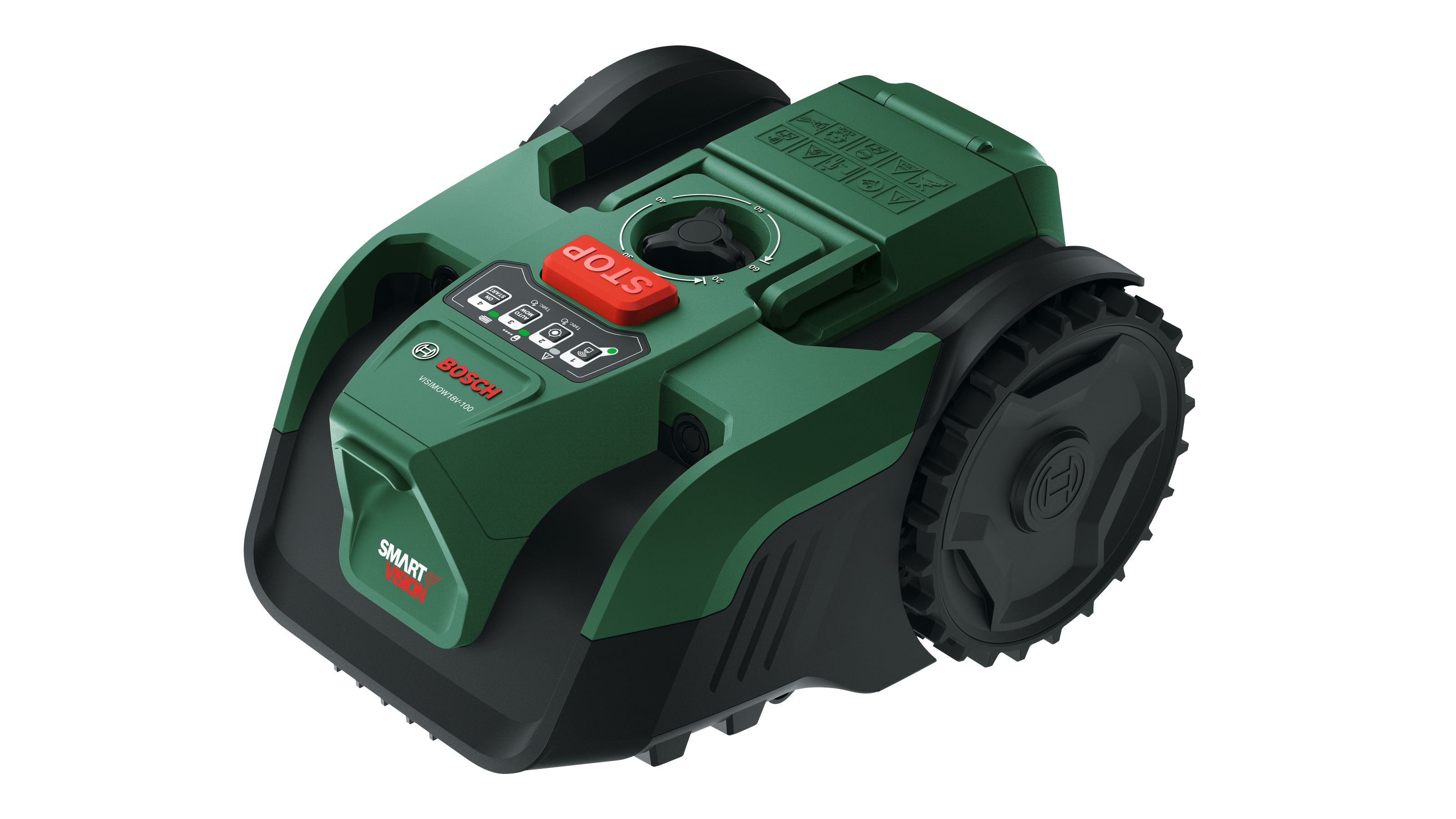Bosch Vert 06008E1001 VISIMOW18V-100 Tondeuse robotisée sans batterie ni chargeur en boîte