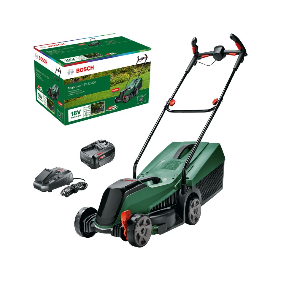Bosch Vert 06008B9A07 Tondeuse CityMower 18V-32 Batterie 1 x 18V 4.0 Ah et chargeur AL1830