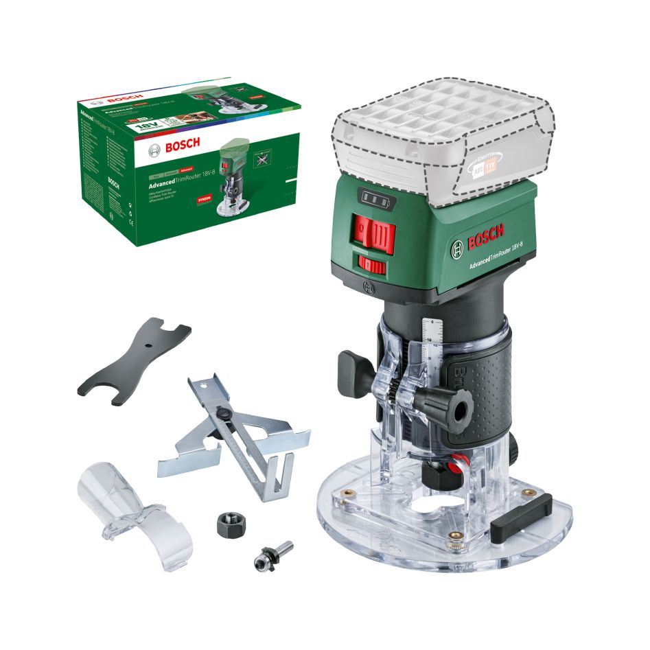 Bosch Vert 06039D5000 AdvancedTrimRouter 18V-8 set de coupe-bordures sans fil excl. batteries et chargeur