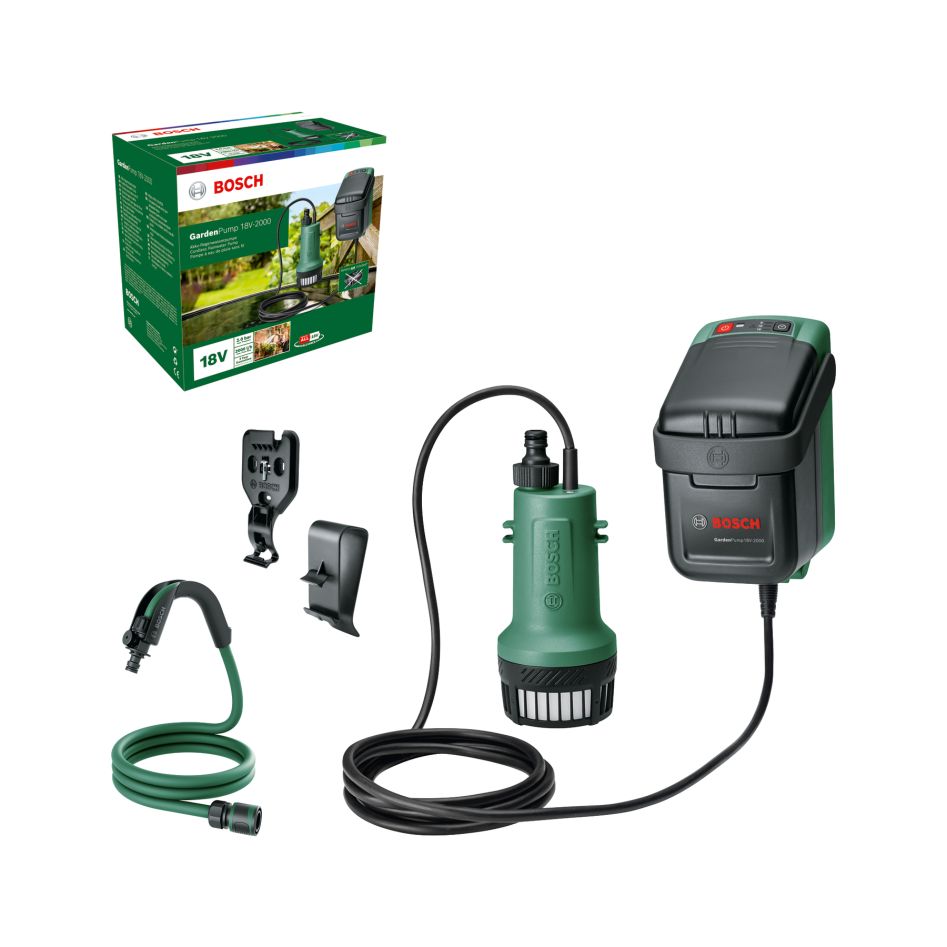 Bosch Vert 06008C4203 Pompe GardenPump 18V-2000 Accuregenton hors batteries et chargeur