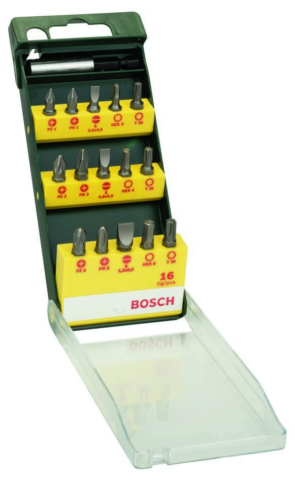 Bosch Vert Accessoires 2607019453 Jeu d''embouts de tournevis 16 pièces