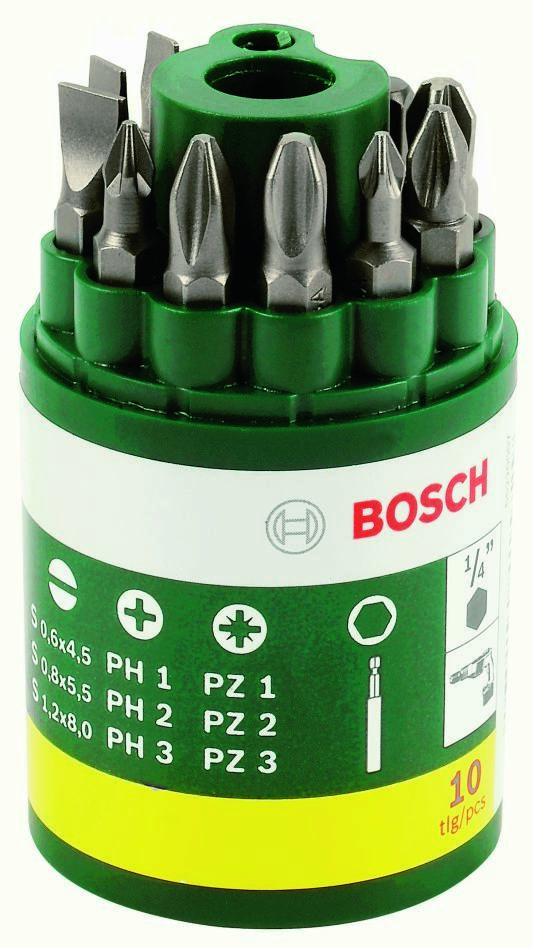 Bosch Vert Accessoires 2607019454 Jeu d''embouts de tournevis 10 pièces
