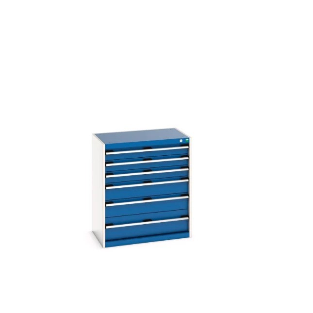 Bott 40012087.11V Armoire à tiroirs SL-859-6.3, avec 6 tiroirs VN, LxPxH : 800x525x900mm, RAL 7035 / RAL 5010