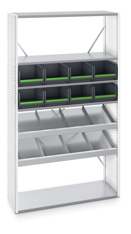 Bott 46003003.16 Etagère Verso avec 5 étagères, 8x box RAL 7035