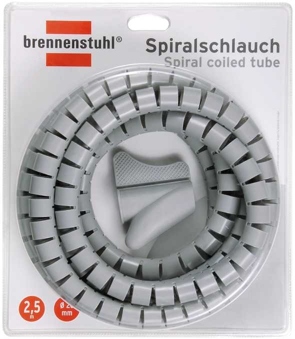 Brennenstuhl 1164360 Tuyau spiralé L = 2.5m ; Ø = 20mm gris
