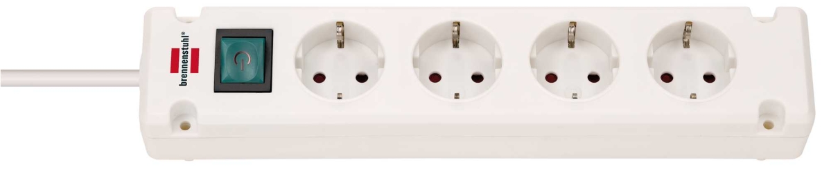 Brennenstuhl 1150650124 Bremounta prise multiple 4 voies blanc 1,5m H05VV-F 3G1,5