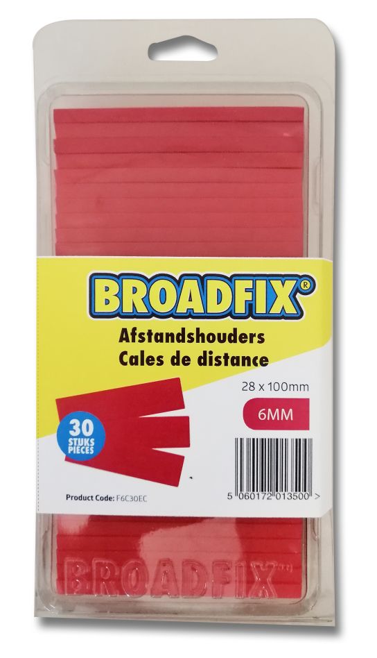 BROADFIX F6C30EC Cales plates 100x28mm, 6mm, 30 pièces