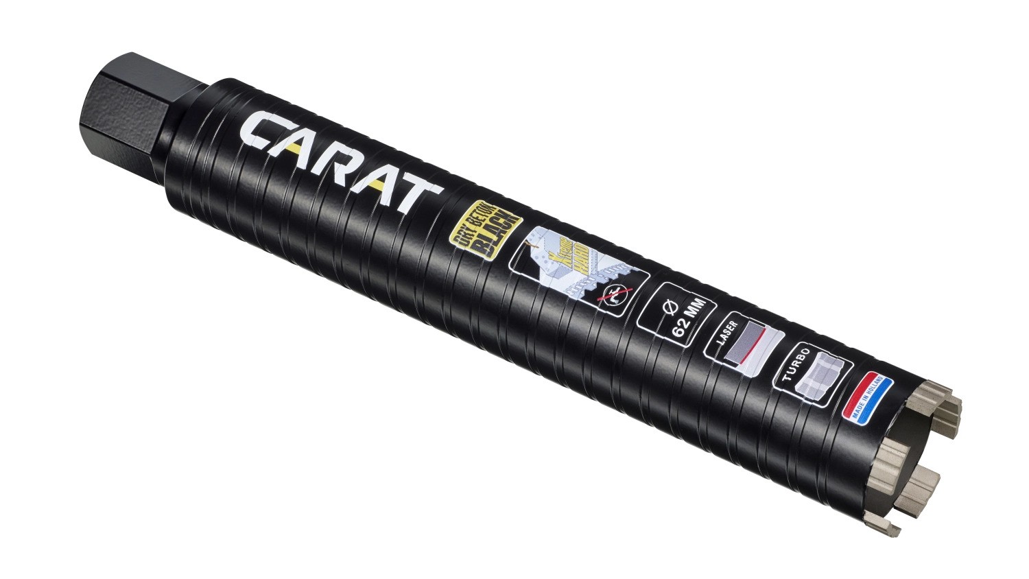 Carat EDBLACK062 Laser Béton sec Mèche diamantée noire sèche Ø62x300x5/4" UNC