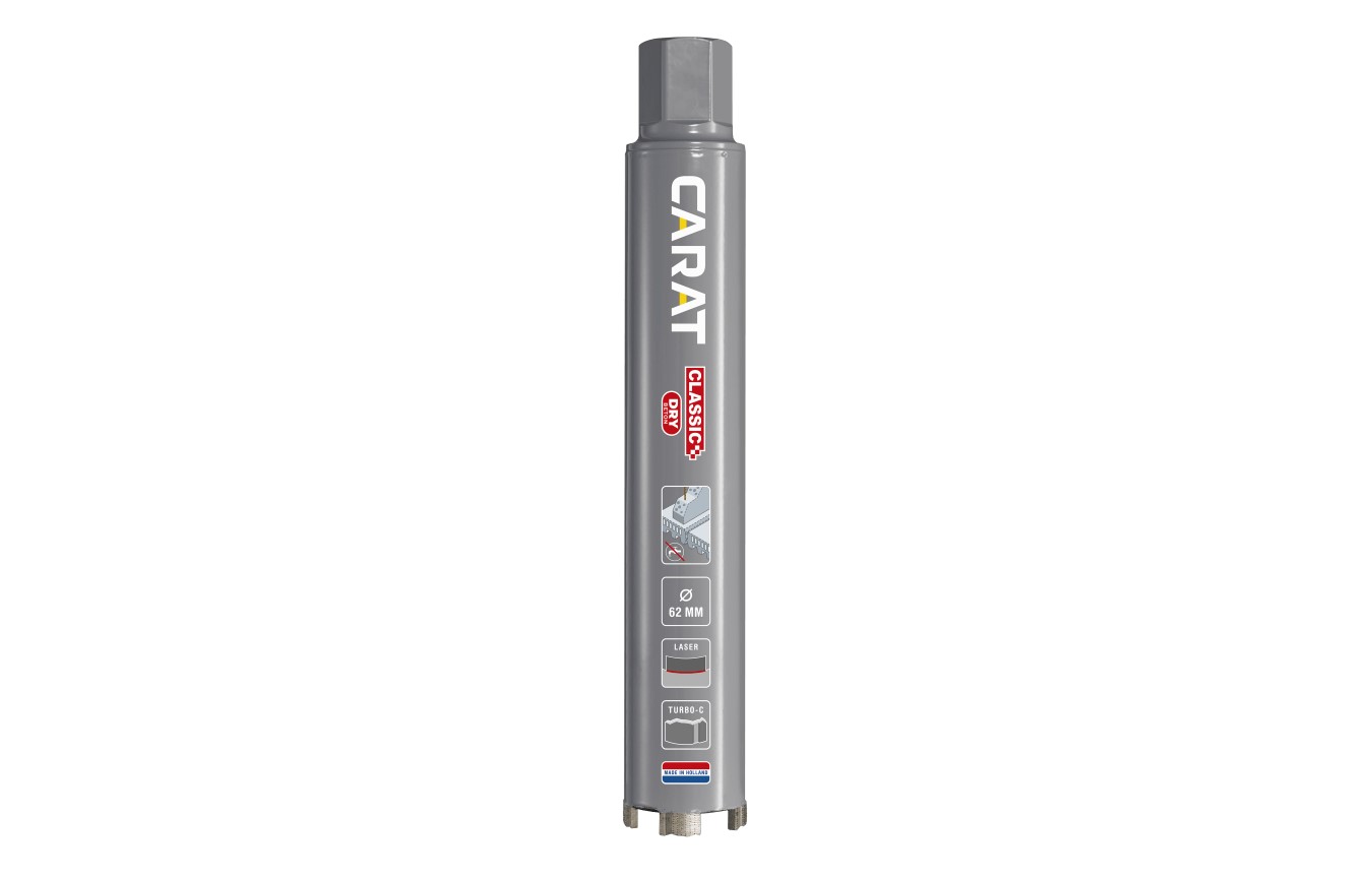 Carat EDC0683002 Laser Concrete Dry Classic Diamond Drill Dry Ø62x300x5/4" UNC