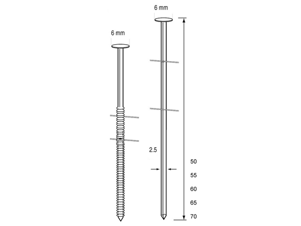 Dutack 5232027 RNCW25 Clous en rouleau annelés plaqués zinc 55mm 9000 pcs