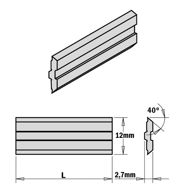 GRN Tools 795.520.12 Centrostar, Centrofix, Quickfix couteau système HPS 520x12x2.7