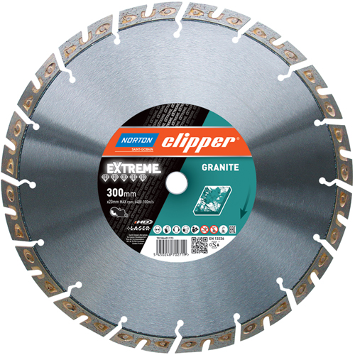 Norton Clipper 70184601172 Lame de scie diamantée Extreme Granite 230 x 22,23 mm