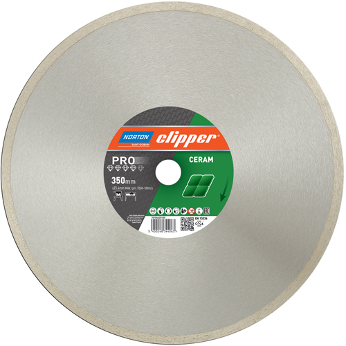 Norton Clipper 70184625100 Lame de scie diamantée Pro Ceramic 350 x 25,4 mm
